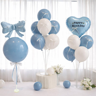 Set Bóng Bay Sinh Nhật Kèm Trụ Tone Hồng Xanh – Combo Decor Trang Trí Thôi Nôi, Đầy Tháng, TiệcParty