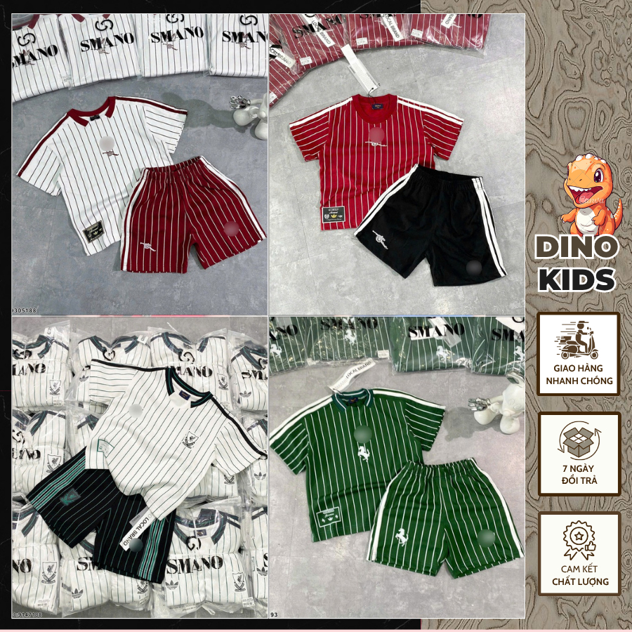 Bộ quần áo ngắn tay cho bé trai thể thao phối sọc trắng hàng siêu đẹp-Bộ hè cho bé trai chất cotton hàng cao cấp