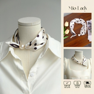 Khăn Lụa Vuông Vòng Cổ Khoá Ngọc Sang Chảnh Phong Cách Thanh Lịch MioLad KA004