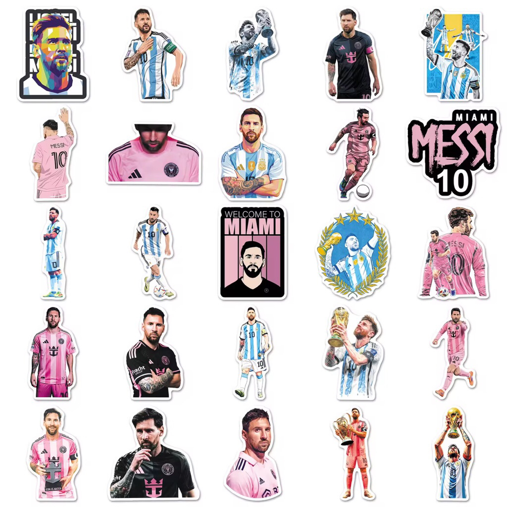 100 sticker huyền thoại bóng đá messi trang trí chuẩn bị cho world cup 2026
