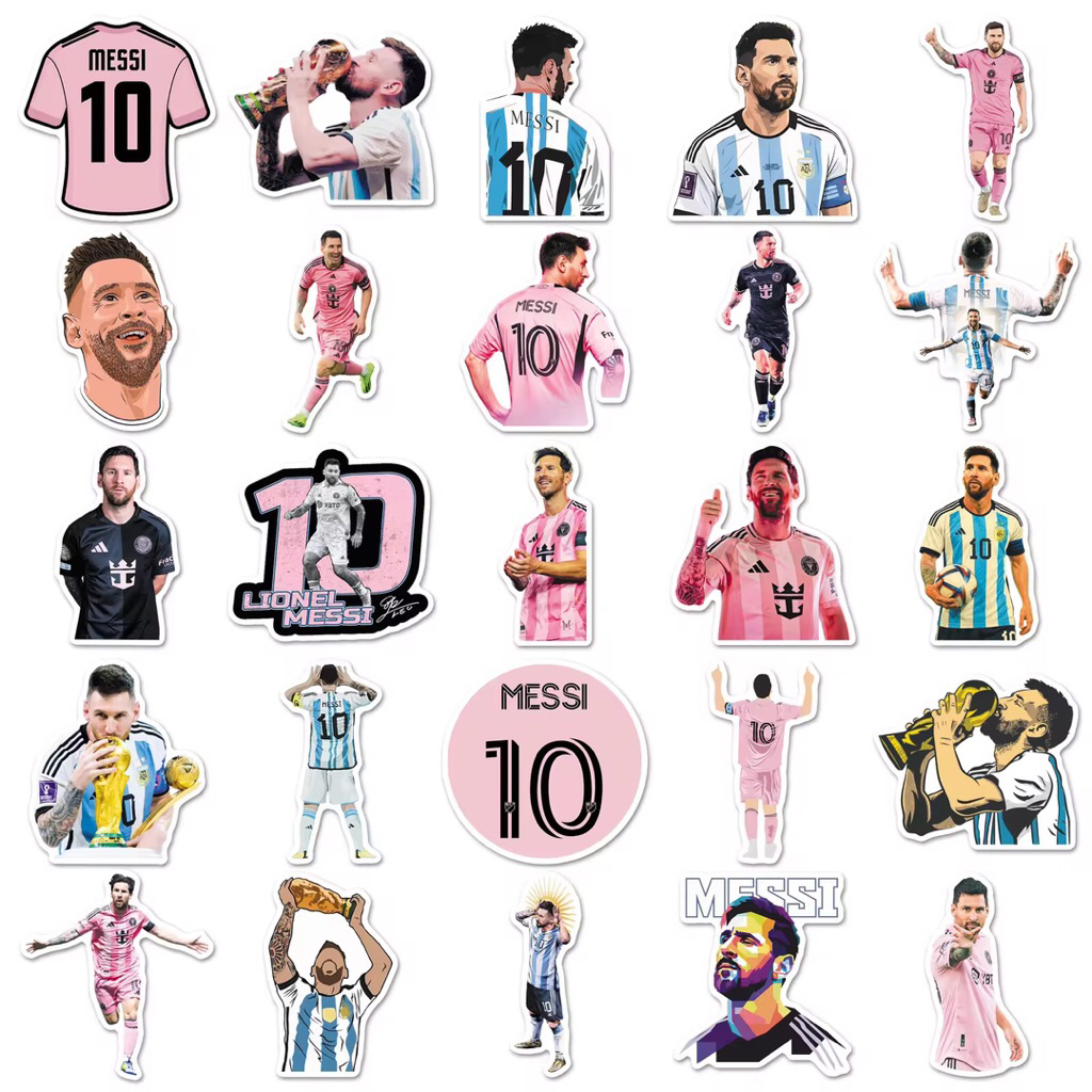 100 sticker huyền thoại bóng đá messi trang trí chuẩn bị cho world cup 2026