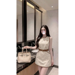 Váy Đầm Thiết Kế Cao Cấp Khuy Đồng Tặng Belt Sang Chảnh Hot Girl