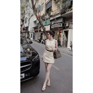 Váy Đầm Thiết Kế Cao Cấp Khuy Đồng Tặng Belt Sang Chảnh Hot Girl