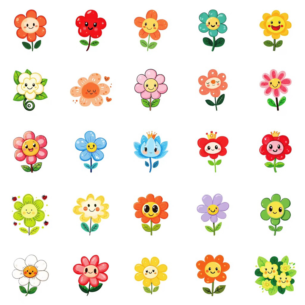 sticker những bông hoa tươi thắm