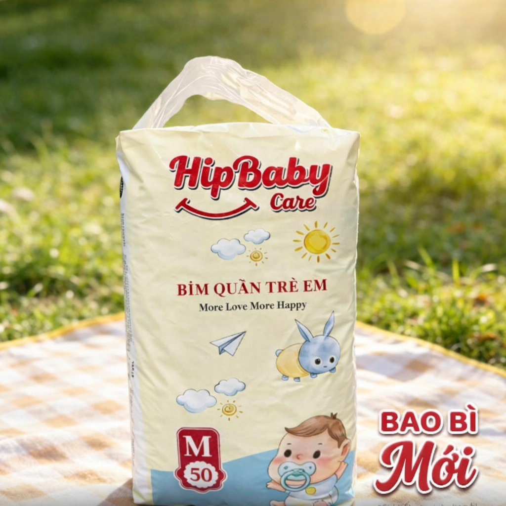 [150 miếng] HipBaby Care Tã bỉm quần cho bé Size M/L/XL2XL/3XL - Siêu thấm hút khô thoáng