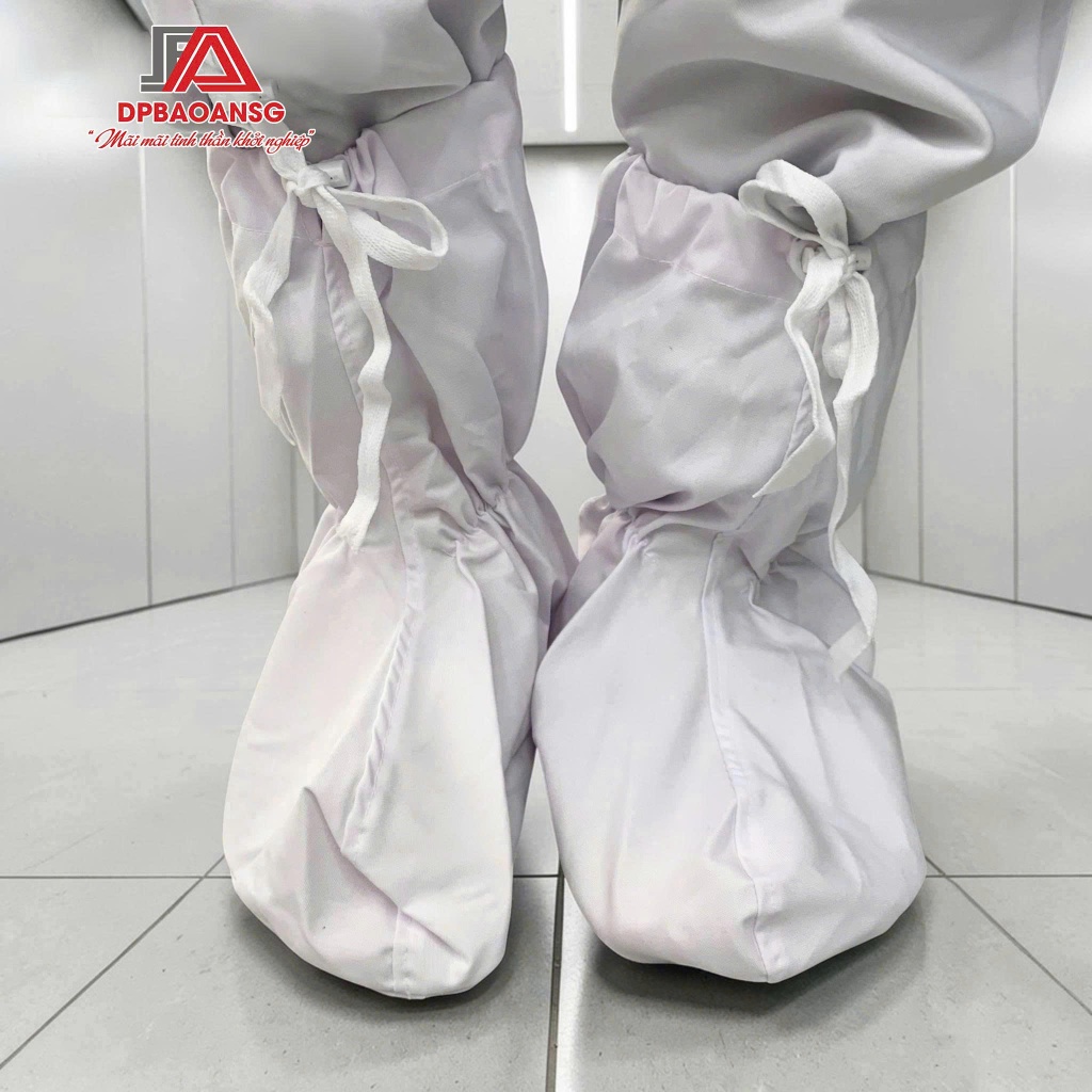 [Nhận In Logo] Bộ Quần Áo Phòng Sạch Nam Nữ Cao Cấp Màu Trắng Cotton Lạnh - Đồng Phục Công Nhân Thực Phẩm, Sản Xuất
