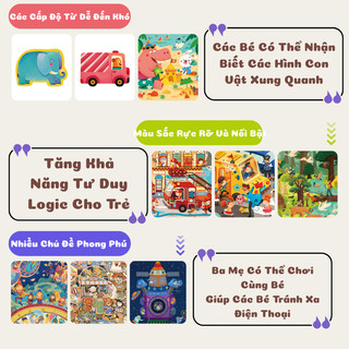 Hộp Đồ Chơi Xếp Hình Mideer Puzzle Level Up 8 Cấp Độ Phát Triển Tư Duy - Đồ Chơi Giáo Dục Sớm Giúp Bé Rèn Luyện Logic