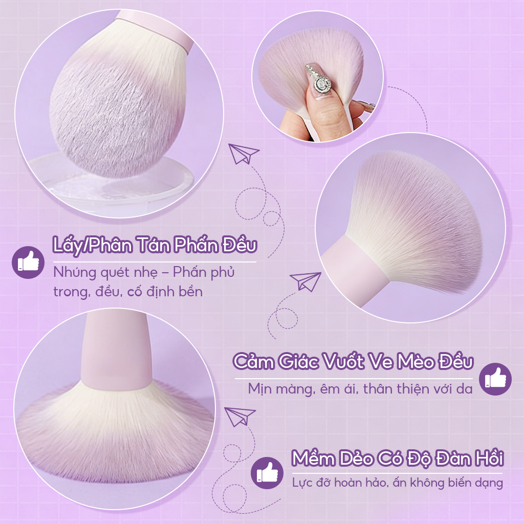 Bộ Cọ Trang Điểm 10 Cây Chuyên Makeup Cá Nhân Kèm Bao Da, Cốc Lông Siêu Mềm