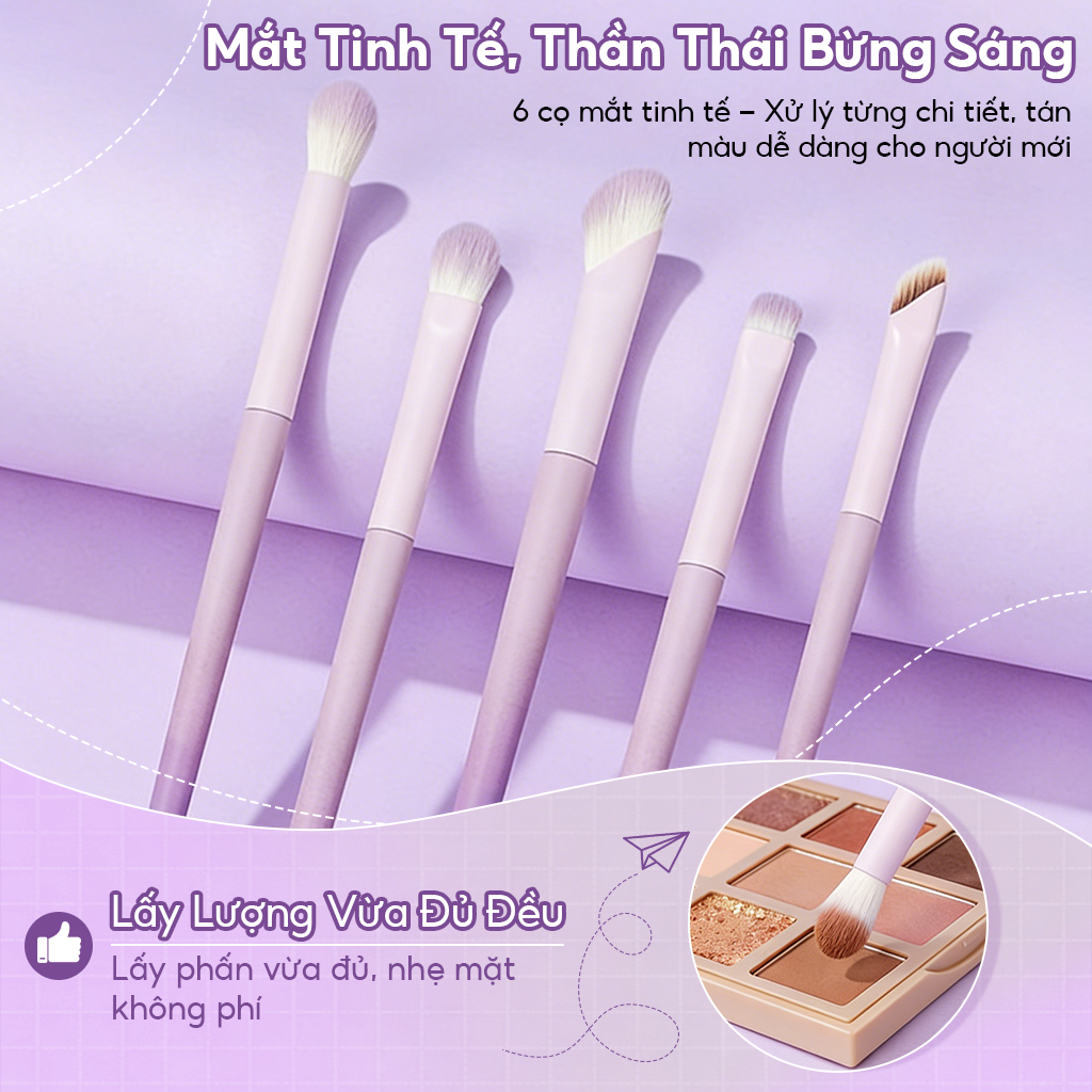 Bộ Cọ Trang Điểm 10 Cây Chuyên Makeup Cá Nhân Kèm Bao Da, Cốc Lông Siêu Mềm