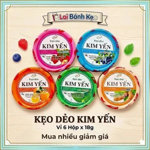 Bán Sỉ Vỉ 6 Hộp Kẹo Dẻo Kim Yến Vị : Cam-Dâu-Me-Việt Quốc-Bạc Hà,Sữa Chua, Cola, Vỉ 6 hộp ×18g