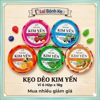 Bán Sỉ Vỉ 6 Hộp Kẹo Dẻo Kim Yến Vị : Cam-Dâu-Me-Việt Quốc-Bạc Hà,Sữa Chua, Cola, Vỉ 6 hộp ×18g