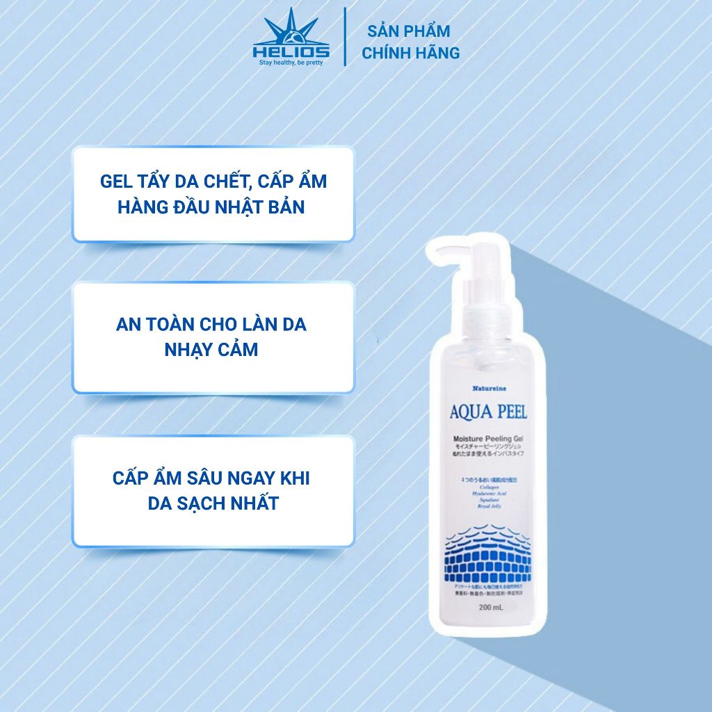 Gel tẩy tế bào chết sạch sâu, cấp ẩm dịu nhẹ Nhật Bản 200ml Natureine Aqua Peel phù hợp mọi loại da