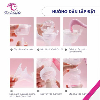 Máy hút sữa cầm tay Kichilachi , dụng cụ vắt sữa , hút sữa bằng tay cho mẹ chất liệu nhựa PP