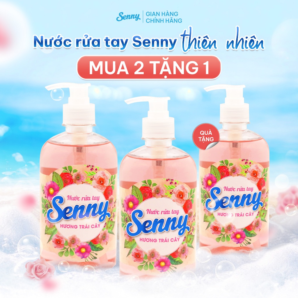 Nước Rửa Tay SENNY Hương Trái Cây Tự Nhiên Thơm Nhẹ Làm Sạch Khử Mùi Bảo Vệ Da Tay Trắng Mịn 500g