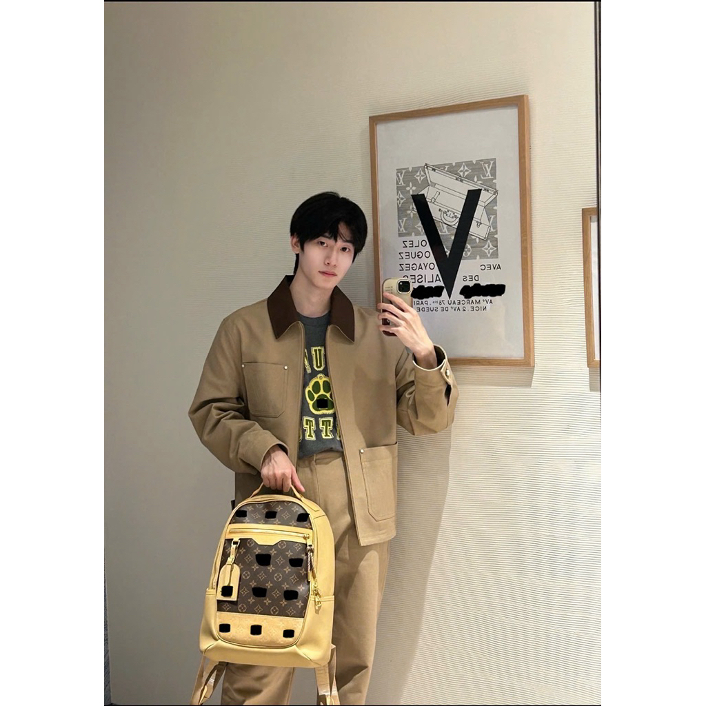 ⚡️[Hight Quality] Balo Nam Nữ \/ O1u Brown Backpack - Điểm Nhấn Mono Phối Nâu Size Lớn Loại 1