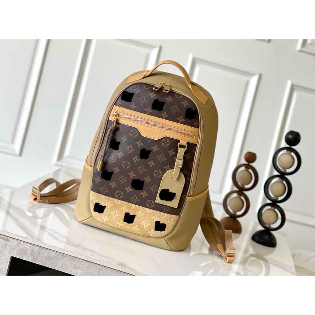 ⚡️[Hight Quality] Balo Nam Nữ \/ O1u Brown Backpack - Điểm Nhấn Mono Phối Nâu Size Lớn Loại 1