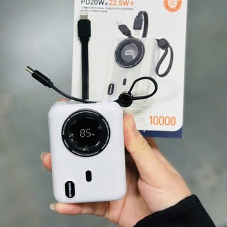 [CÓ 3C] Pin dự phòng mini SENDEM 3C-D777 10000nah 2 cáp sạc nhanh typeC 22.5W & laining 20W - LCD %