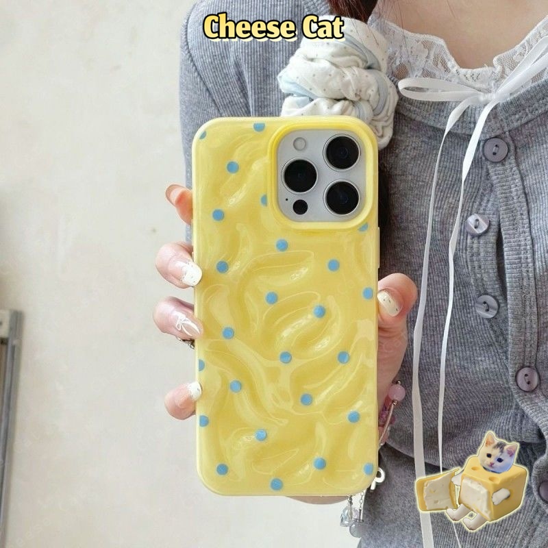 ins Ốp điện thoại xếp ly Dopamine chấm bi cho iPhone 15 14 13 12 11 17 16 Pro Max/Plus/Air Xs Max XR 7 Plus