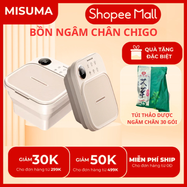 Bồn ngâm chân massage MISUMA gấp gọn, massage ngâm chân hồng ngoại sục khí, con lăn matxa tự động