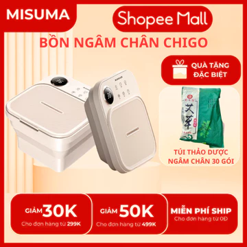 Bồn ngâm chân massage MISUMA gấp gọn, massage ngâm chân hồng ngoại sục khí, con lăn matxa tự động