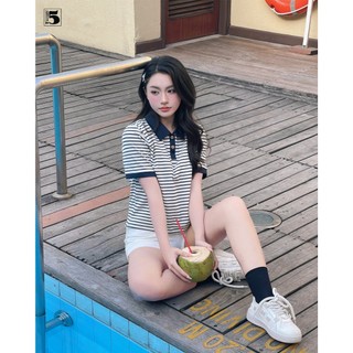 Áo Thun Polo Nữ Dáng Suông Họa Tiết Hình Gấu Dễ Thương TwentyFive Fashion 6645