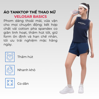 Áo tanktop thể thao nữ Velosar RTT-20089 tập Gym, Tennis, Pickleball thoải mái, thấm hút, nhanh khô