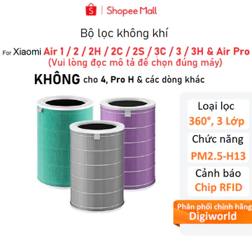 Lõi lọc không khí Xiaomi Smart Air Purifier 1 2 2H 2C 2S 3C 3H Pro & Smartmi Filter- Chính hãng Digiworld