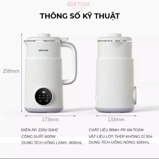 Máy Làm Sữa Hạt OSTMARS 800-1100ml - Máy Nấu Sữa Hạt Đa Năng Tặng Khăn Lau, Túi Bọc Thực Phẩm