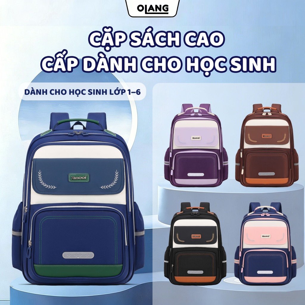 OLANG Balo Học Sinh Tiểu Học Chống Gù, Chống Nước, Form Cứng - ảnh 1