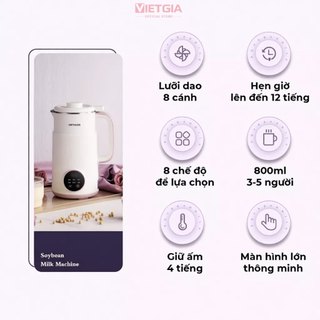 Máy Làm Sữa Hạt Đa Năng OSTMARS 800ML (Bản Tiếng Việt) - Xay Sữa Hạt, Xay Sinh Tố, Nấu Cháo