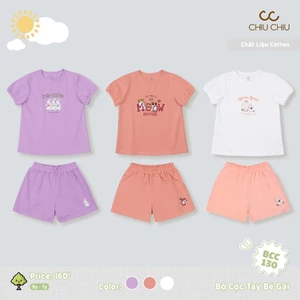 Bộ Cộc Tay ChiuChiu Dễ Thương Cho Bé Gái BCC130