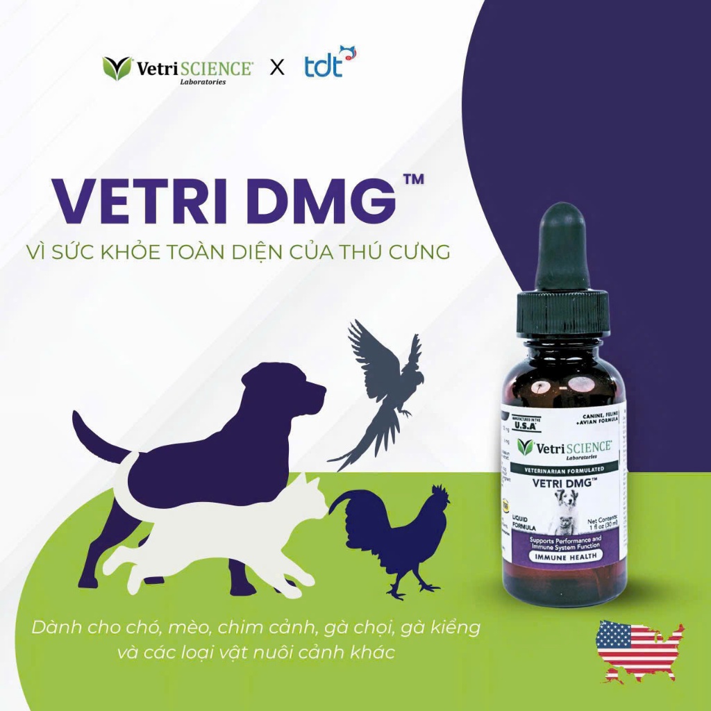 (SUPPLEMENT) DUNG DỊCH HỖ TRỢ MIỄN DỊCH&TĂNG SỨC BỀN CHO THÚ CƯNG VETRI DMG 30ML