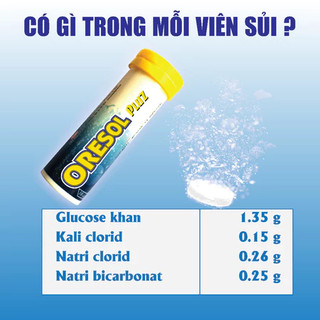 Viên sủi bù nước và điện giải Oresol pluz (tube x 10 viên)