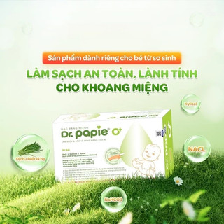 Gạc Rơ Lưỡi Dr.Papie Vệ Sinh Răng Miệng Cho Bé Từ Sơ Sinh, Hộp 30 miếng