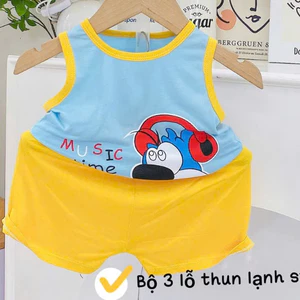 Bộ Ba Lỗ Thun Lạnh 6 -16kg. Áo Ba Lỗ Kết Hợp Quần Đùi Thoáng Mát, Vải Co Giãn Tốt, Thoáng Khí