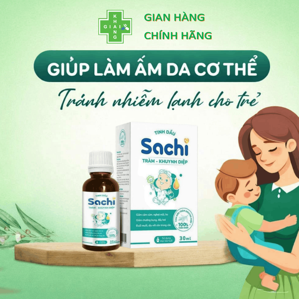 Tinh dầu Tràm - Khuynh diệp Sachi đồng hành cùng ba mẹ để bé lớn khôn khỏe mạnh mỗi ngày (Chai 30ml)