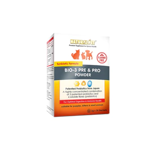 MEN BỔ SUNG VI SINH CHO THÚ CƯNG NATURAL BIO-3 PRE & PRO POWDER HỘP 30 GÓI*2G (FLAVOUR FREE)