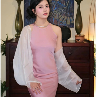 Áo choàng khoác vai chất liệu voan mịn DUHALYN.