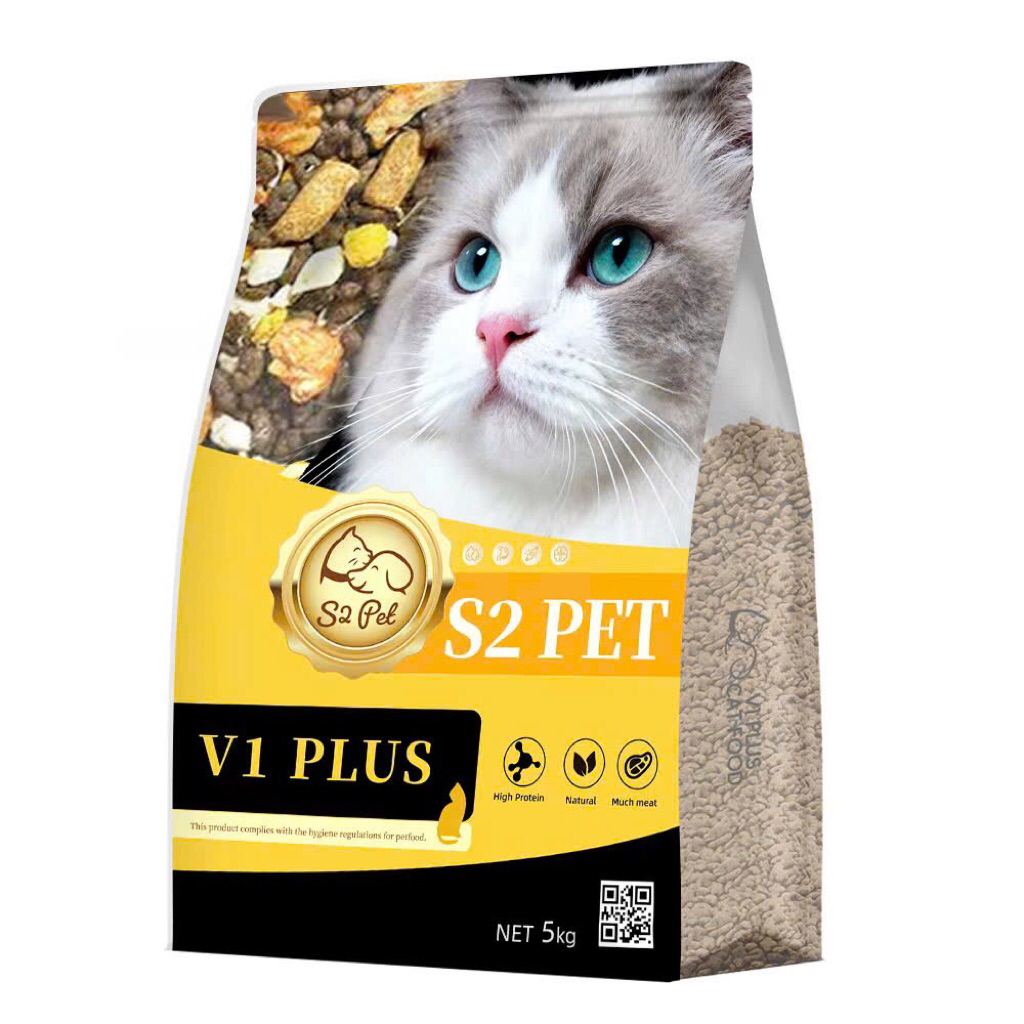 [TÚI 5KG] Hạt Cho Mèo S2PET V1 V2 V3 Đạm 32% Mix Thịt Đông Khô Kích Thích Thèm Ăn Phù Hợp Mọi Lứa Tuổi