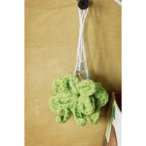 Móc Khoá Len Hình Cỏ 4 Lá Mini Siêu Dễ Thương, Móc Khoá Cỏ 4 Lá Len Handmade Làm Quà Tặng