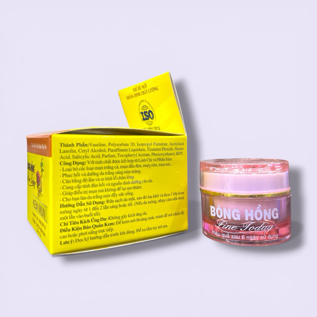 Kem Mụn BÔNG HỒNG Fine Today (Hũ Hồng) – Giảm Mụn, Mờ Thâm, Se Khít Lỗ Chân Lông, Dưỡng Da SPF30 12g