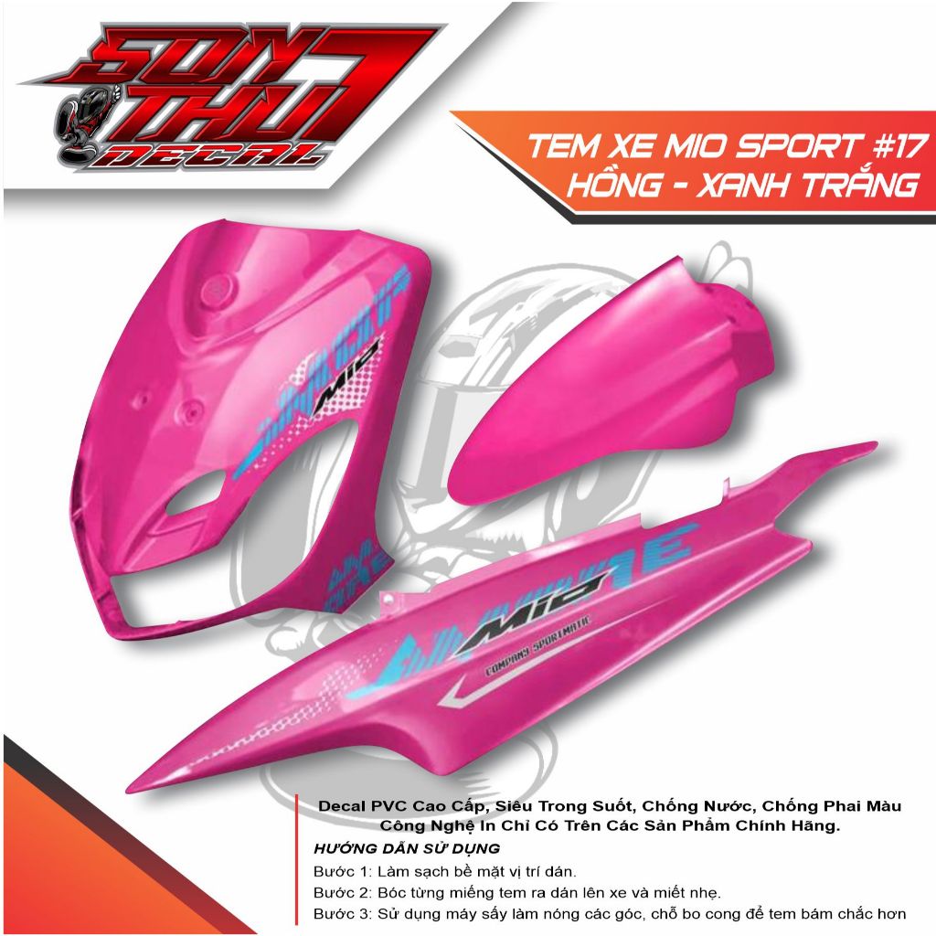TEM XE MIO SPORT #17 (TEM 3 LỚP CAO CẤP - SẮC NÉT - KHÔNG PHAI MÀU)
