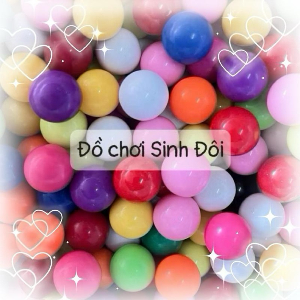 10 viên Bi nhựa đặt ruột 14mm nhiều màu - mini game - bi bốc số