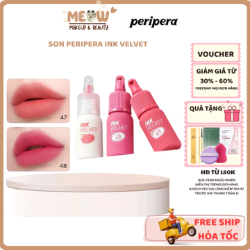 PERIPERA Son Kem Lì Ink Velvet – Mịn Môi, Lên Màu Rõ Chuẩn | Meow Makeup