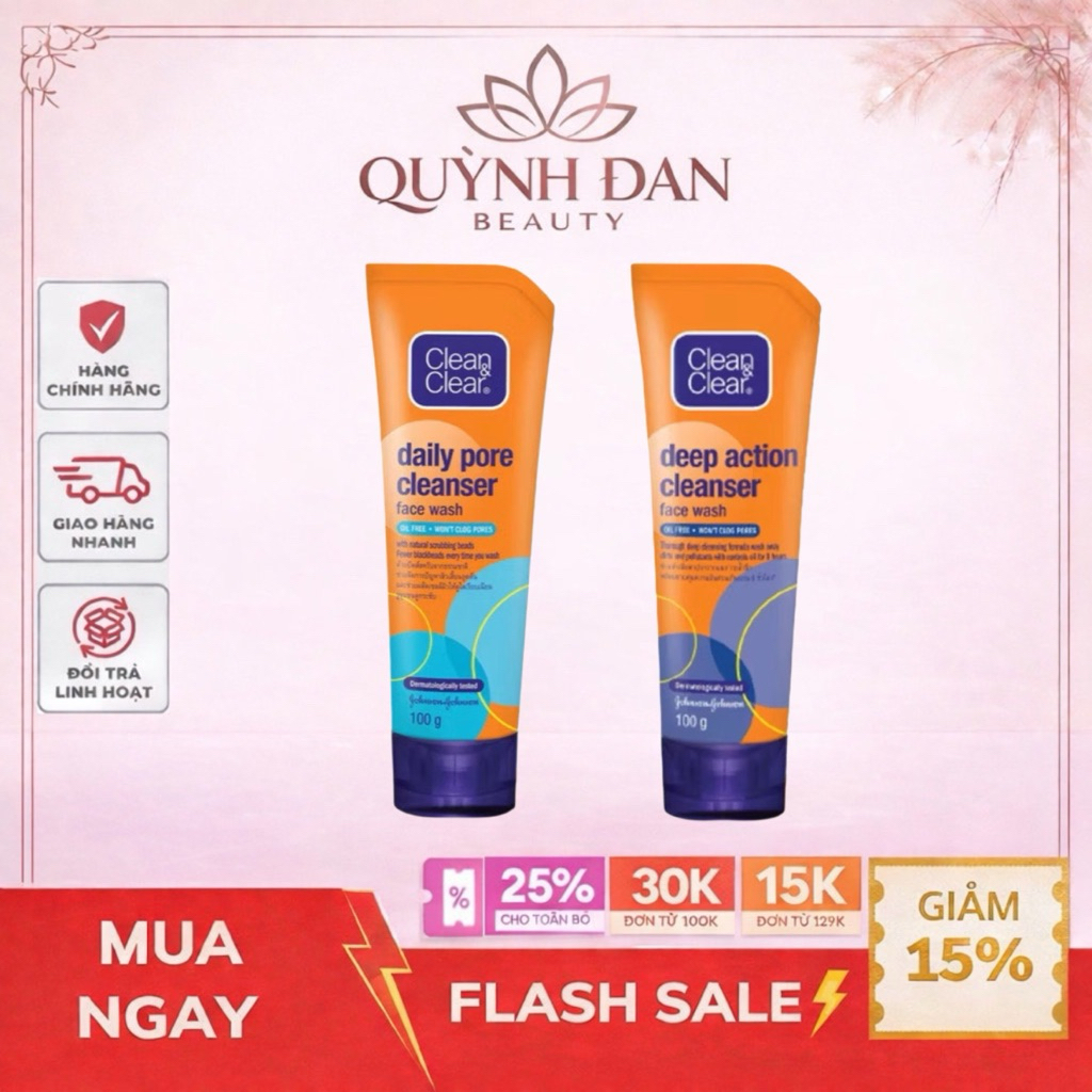 Sữa rửa mặt Clean & Clear làm sạch nhờn và ngừa mụn đầu đen 100g