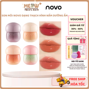 Son Môi NOVO Dạng Thạch Hình Nấm Căng Mọng, Dưỡng Ẩm, Màu Tint Lâu Trôi | MEOW MAKEUP