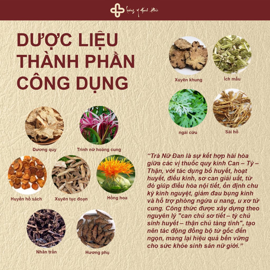 Trà Nữ Đan Hỗ Trợ Giảm Đau Bụng Kinh - Trà Điều Kinh Nữ Đan - Giảm Đau Bụng Kinh
