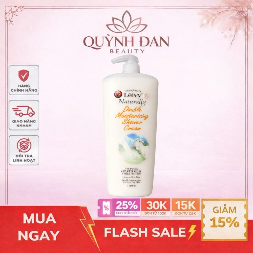 Sữa tắm dê trắng da Leivy Naturally 1150ml
