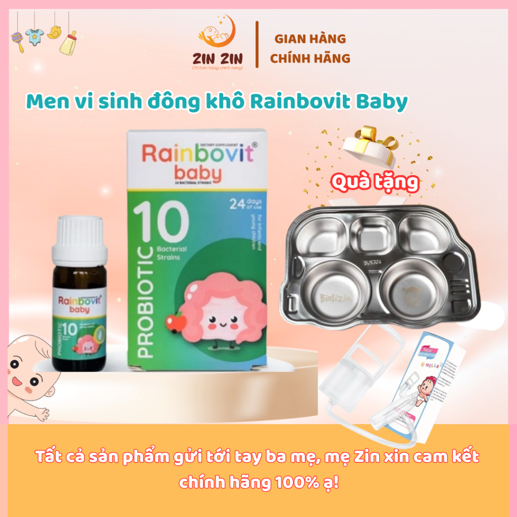 Men 10 Chủng Men Vi Sinh Rainbovit Baby lọ 5ml - Cải Thiện Tiêu Hóa, Biếng Ăn, Tăng Đề Kháng