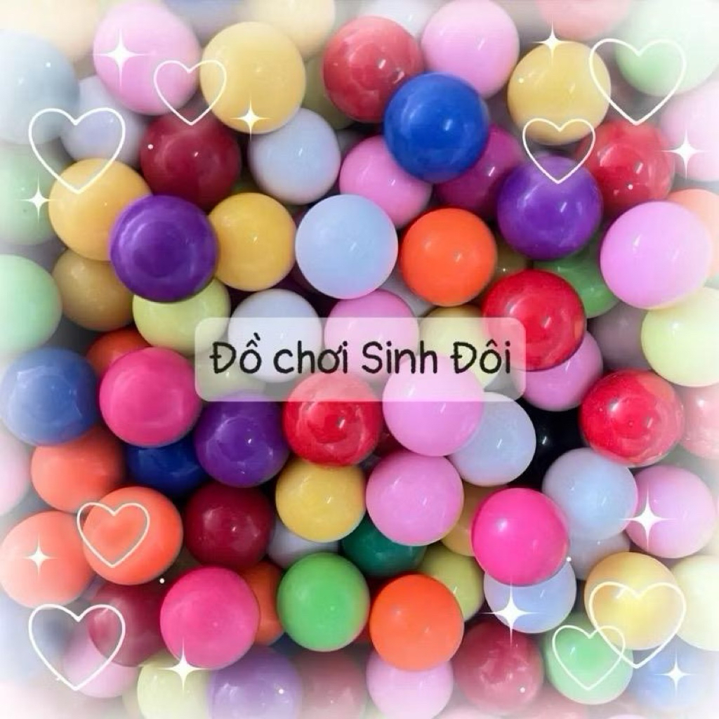 bi nhựa đặt ruột 20mm màu thập cẩm - phụ kiện bi các loại đồ chơi